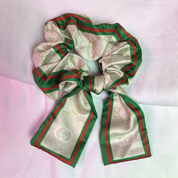 Large Cream Satin Scrunchie - Picture 3 of 5